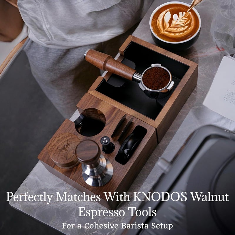 KNODOS Bottomless Portafilter 54mm Walnut for Breville Barista Express, Pro, Touch, Bambino Plus | Premium Naked Portafilter | Fits BES870XL, BES878, BES880 | Includes 18–21g Filter Basket - Image 3